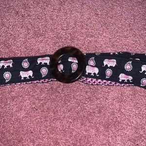 Vera Bradley Blue and Pink Elephant Belt